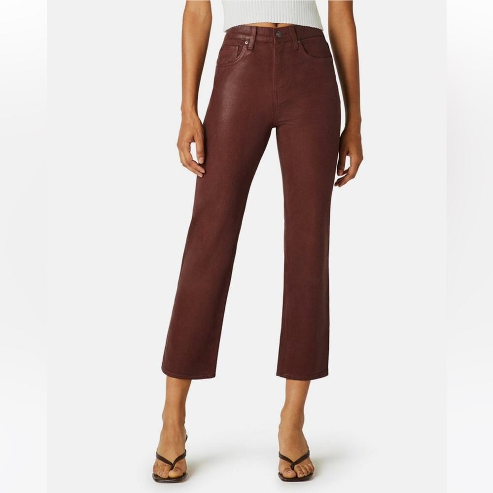 Hudson Remi High-Rise Straight Crop Coated Jeans